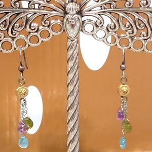 BRIGHTON RETIRED, PASTEL CRYSTALS  DANGLING FRENCH WIRE NWOT